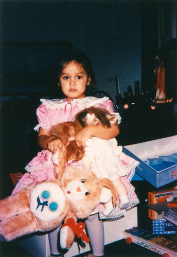 Girl with presents on Christmas