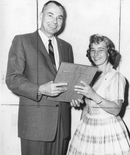 Peter L. Fritz and outstanding student winner, Leanna Pfaff