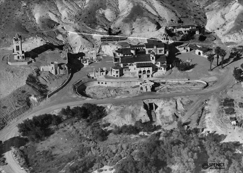 Aerial view of Death Valley's Scotty's Castle and grounds