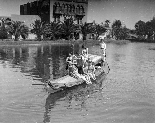 Gondola and passengers on the canal