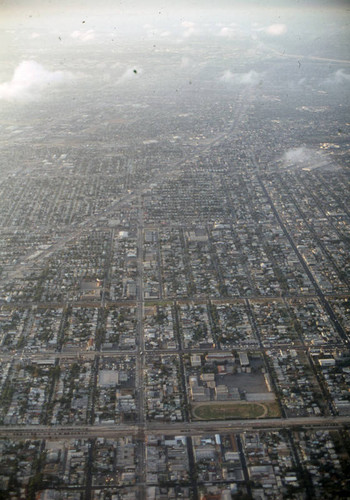 Approaching Los Angeles International Airport from the air