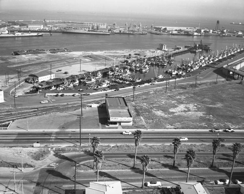 S. Harbor Boulevard and Timms Way, Port of Los Angeles, looking east