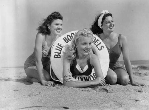 Blue Book Models at the beach