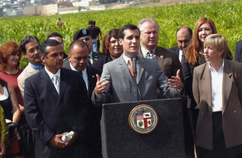 Councilman Eric Garcetti at "Not a Cornfield"