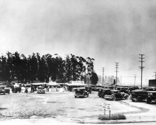 Dirt parking lot for Farmers Market