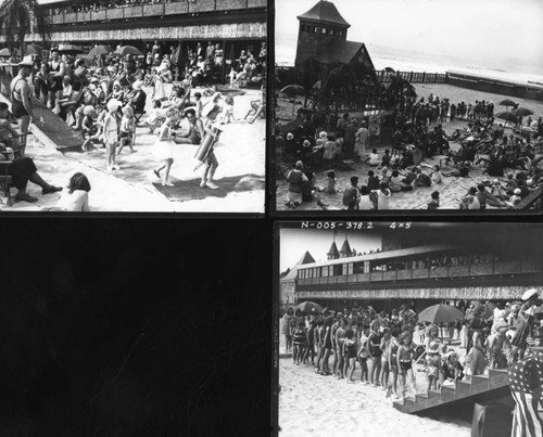 Three beach scenes with children at Deauville Club