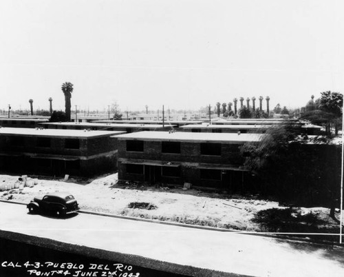 Unfinished buildings at housing project