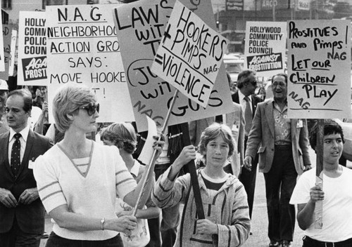 Protesting crime in Hollywood