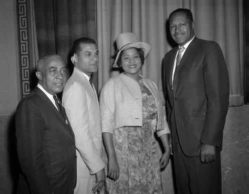 Councilmembers Bradley, Lindsay and Mills with Francine Reese Morrison