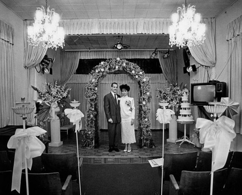 Formal portrait of bride and groom