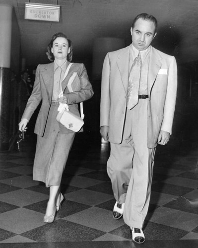 Mickey Cohen with wife