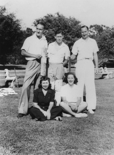 Doris with visiting RAF flyers