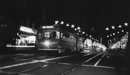 Hollywood Blvd. PE car at night