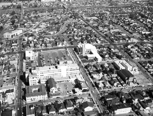 White Memorial Hospital, White Memorial Church, looking northeast