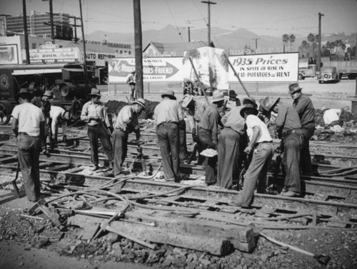 P.E. construction project on Santa Monica Boulevard near Highland