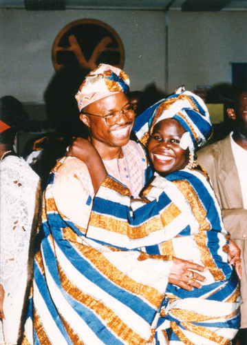 Bride and groom in traditional African costume