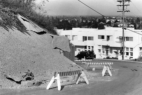 Hill slides during quake