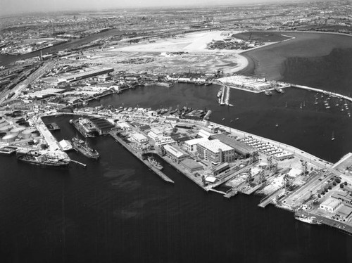 Los Angeles Harbor and Terminal Island, looking northeast