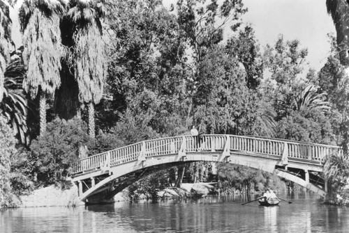 Bridge over lake in Echo Park