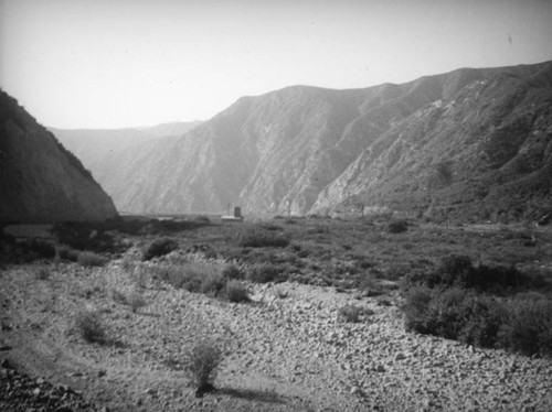 Buildings in the distance in San Gabriel Canyon