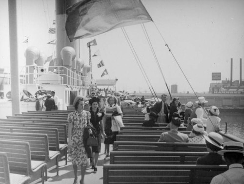 L. A. Harbor, strolling on deck of the S.S. Catalina