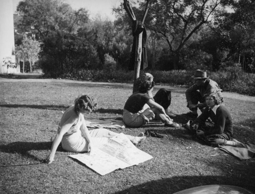 Lounging at Barnsdall Park