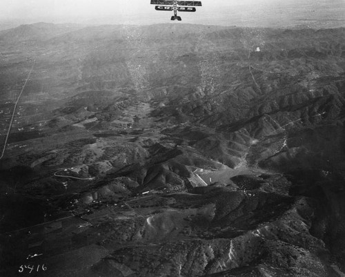 Aerial view of the Encino Reservoir