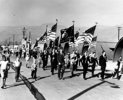Flag waving parade