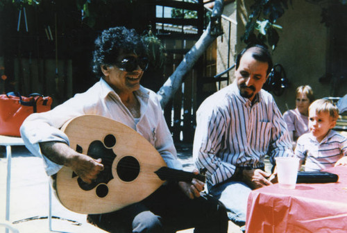 Arab Americans at backyard gathering