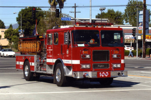 Fire engine in Van Nuys