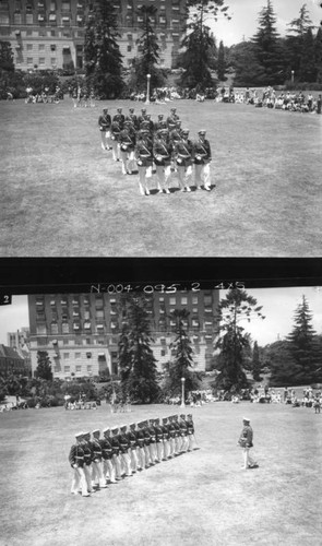 Military drill team practises, views 1-2