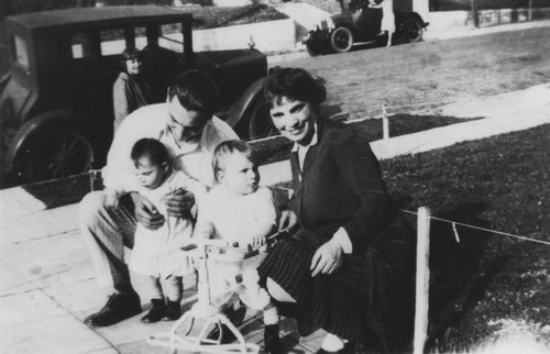 Family in front yard