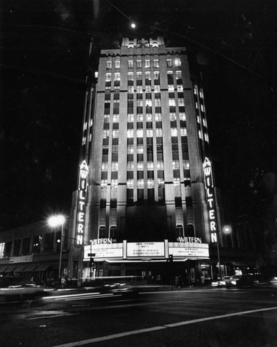 Nightime view of the Wiltern Theatre