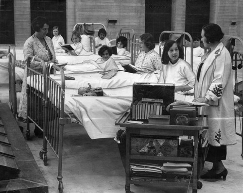 Children study at County Hospital