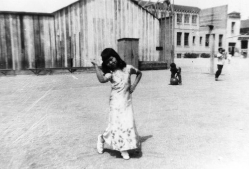 Girl on school playground