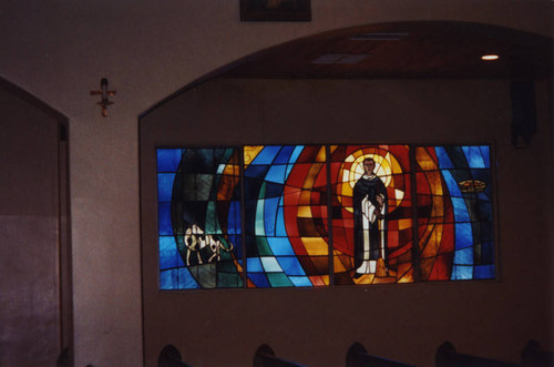 Holy Family Catholic Church, "San Marti´n de Porres" stained glass