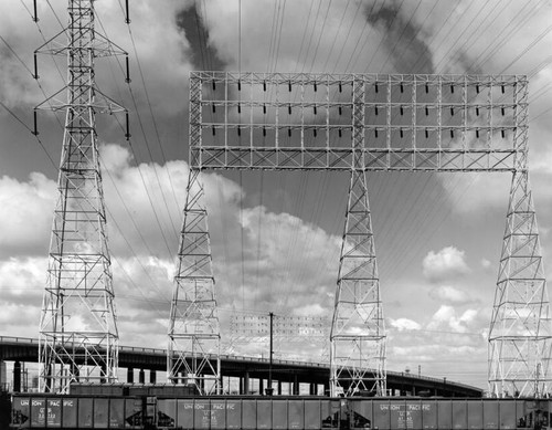 View of electric towers and lines