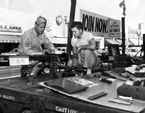 National Guard equipment and clothing on display