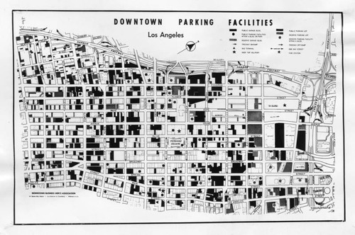 Parking map of downtown Los Angeles