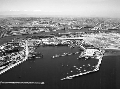 Los Angeles Harbor and Terminal Island, looking northwest