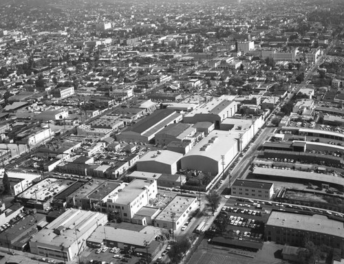 Las Palmas Avenue and Romaine Street, Hollywood, looking northeast