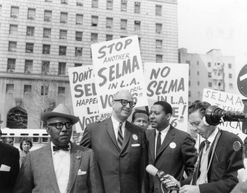 James Roosevelt attends civil rights rally — Calisphere