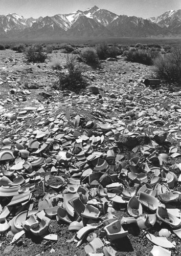 Dishes dumped at Manzanar