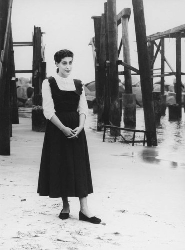 Armenian American woman on beach