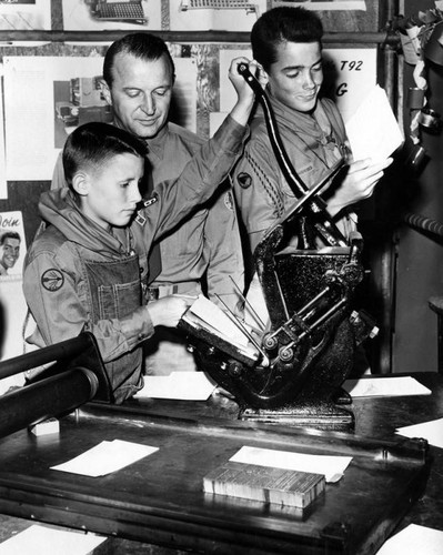 Scouts in print shop