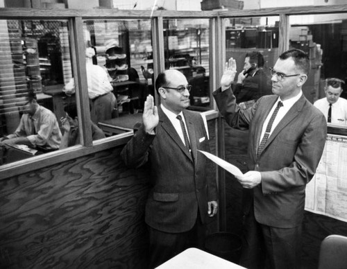 Postmaster takes oath — Calisphere
