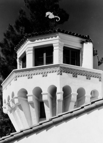 Stair tower and weather vane, Longan residence