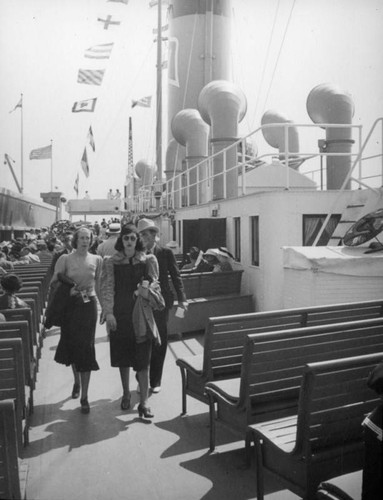 Strolling on deck of the S.S. Catalina