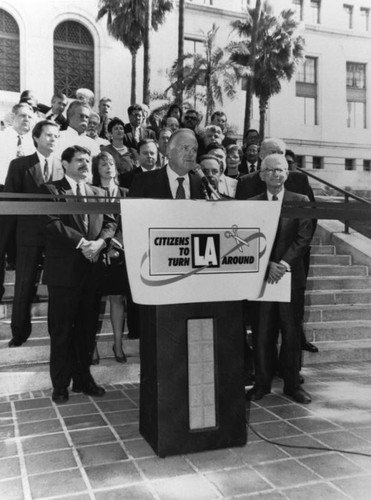 Mayor Richard J. Riordan speaking