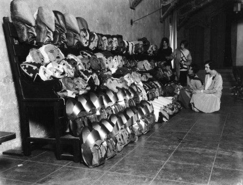 Women with costume masks — Calisphere